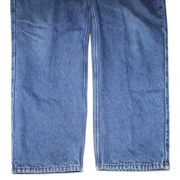 Eddie Bauer Flannel Lined Blue Denim Cotton Jeans Outdoors Mens Size 42 x 31 - Picture 3 of 9